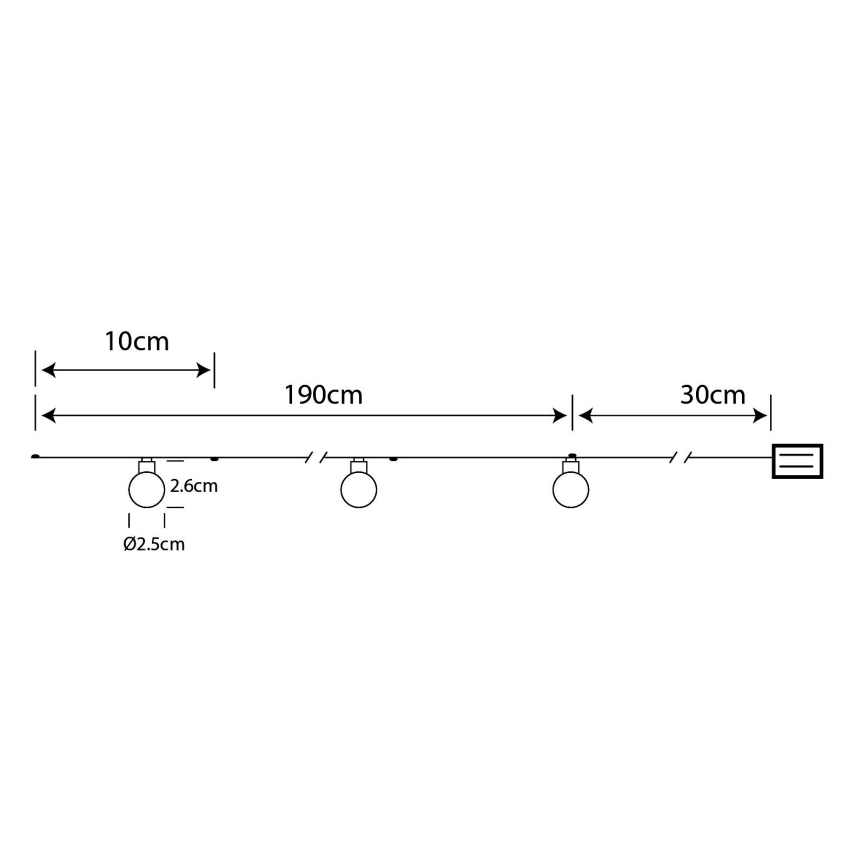 Globo - Catena natalizia LED 20xLED/2xAA 2,2m bianco caldo