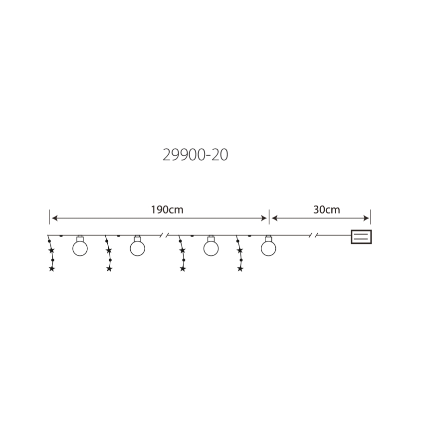 Globo 29900-20 - Catena decorativa LED 20xLED/0,03W/2xAA