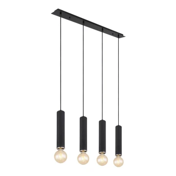 Globo - Lampadario a sospensione con filo 4xE27/60W/230V legno nero