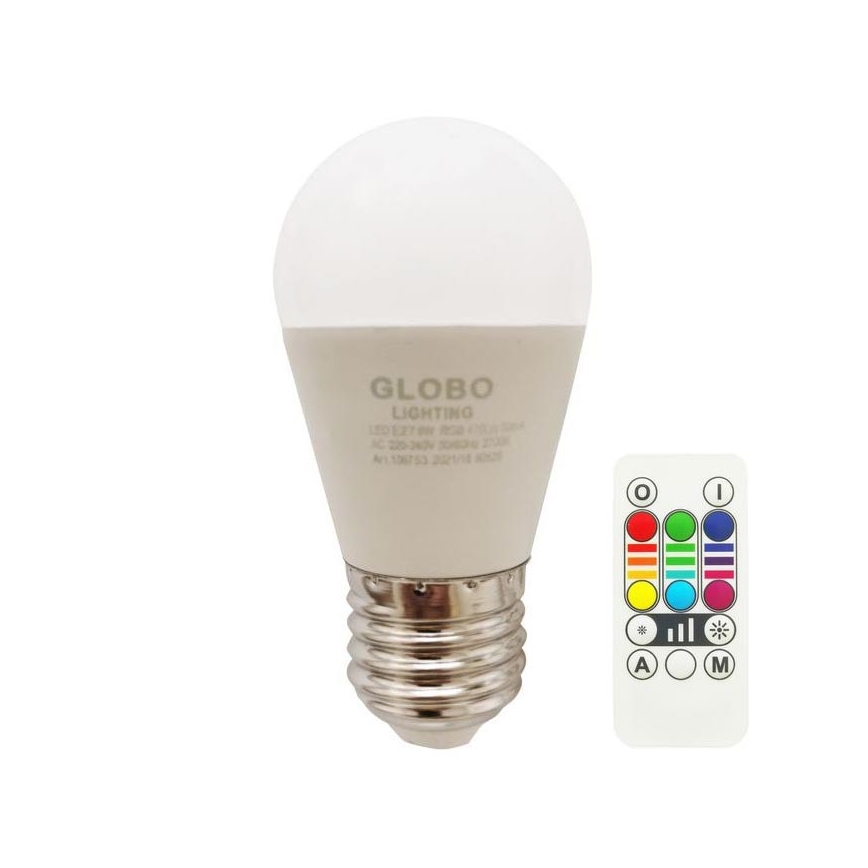 Globo - Lampadina LED RGBW dimmerabile E27/6W/230V 3000K + telecomando