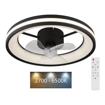 Globo - LED Plafoniera dimmerabile con ventilatore LED/30W/230V 2700-6500K nero + telecomando