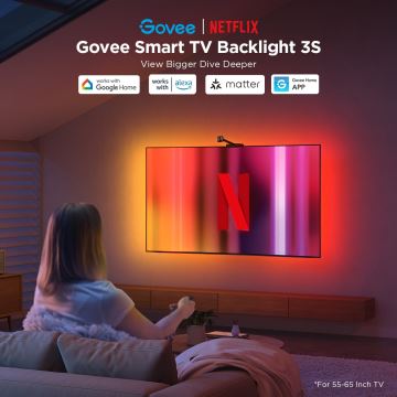 Govee - Backlight 3S Netflix TV 55-65" SMART LED retroilluminazione RGBICW Wi-Fi + telecomando