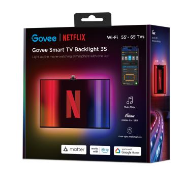 Govee - Backlight 3S Netflix TV 55-65" SMART LED retroilluminazione RGBICW Wi-Fi + telecomando