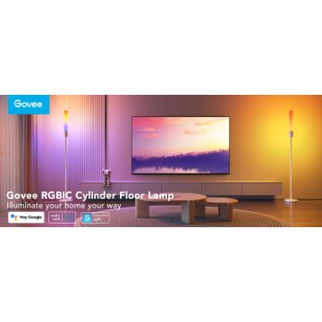 Govee - Lampada da terra dimmerabile a LED CYLINDER SMART RGBICWW 2200-6500K