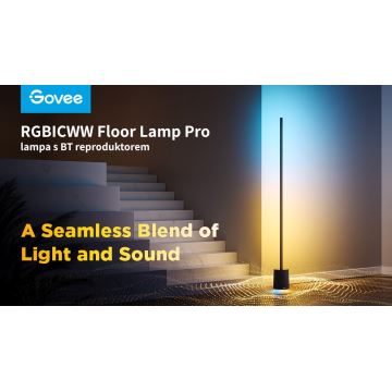 Govee - Lampada LED da terra con altoparlante Pro RGBICWW 2200-6500K Wi-Fi + telecomando