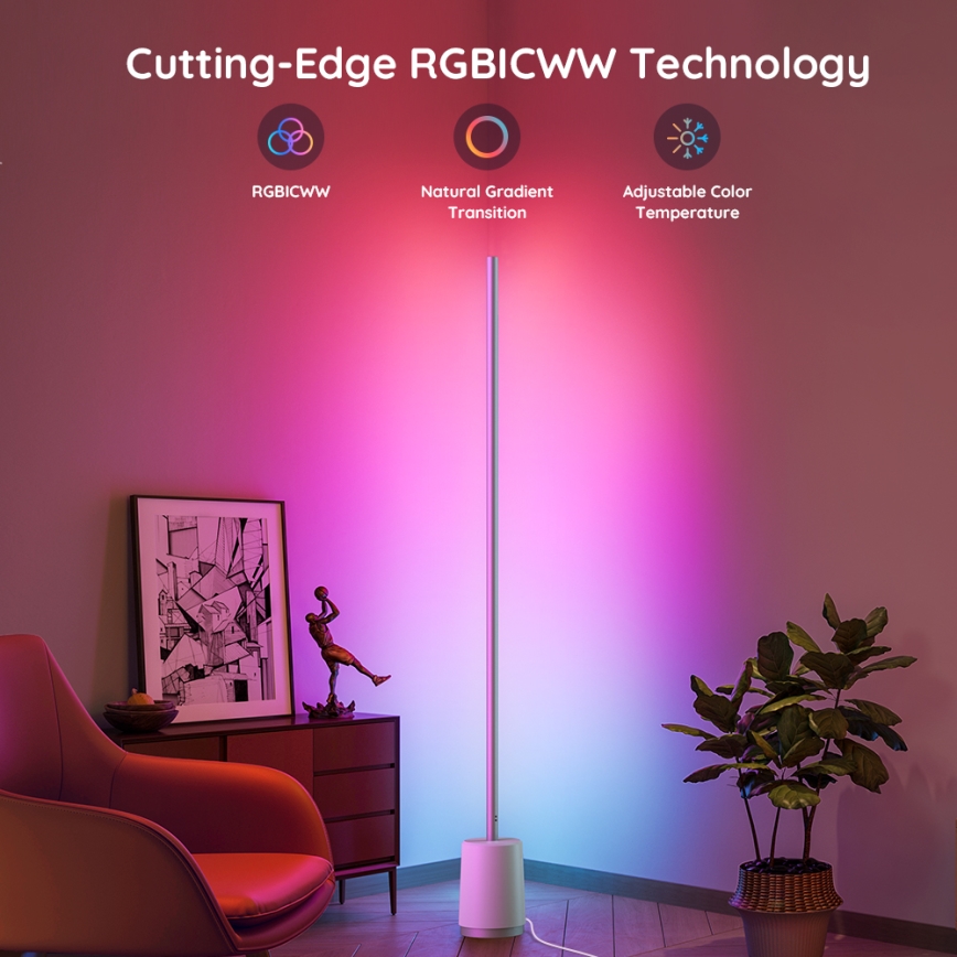 Govee - Lampada da terra dimmerabile a LED Lyra Smart RGBICWW 2200-6500K Wi-Fi + telecomando