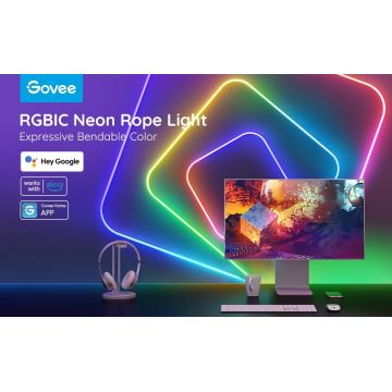 Govee - Neon SMART pieghevole Striscia LED RGBIC 2m Wi-Fi IP67