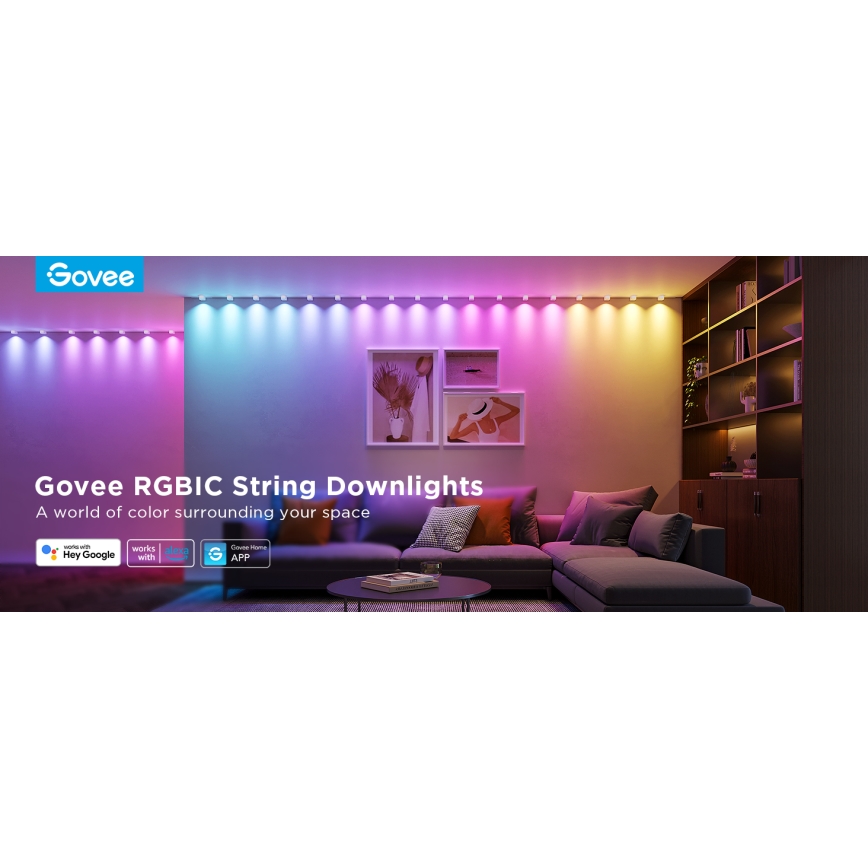 Govee - RGBIC LED Faretti a stringa 3m Wi-Fi