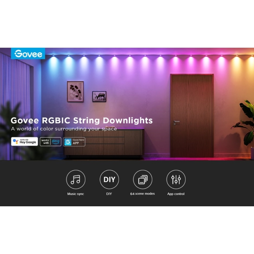 Govee - RGBIC LED Faretti a stringa 5m Wi-Fi