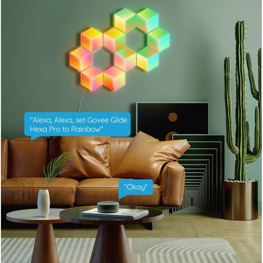 Govee - SET 10x Lampada LED Glide Hexa Pro LED Smart RGBIC Wi-Fi