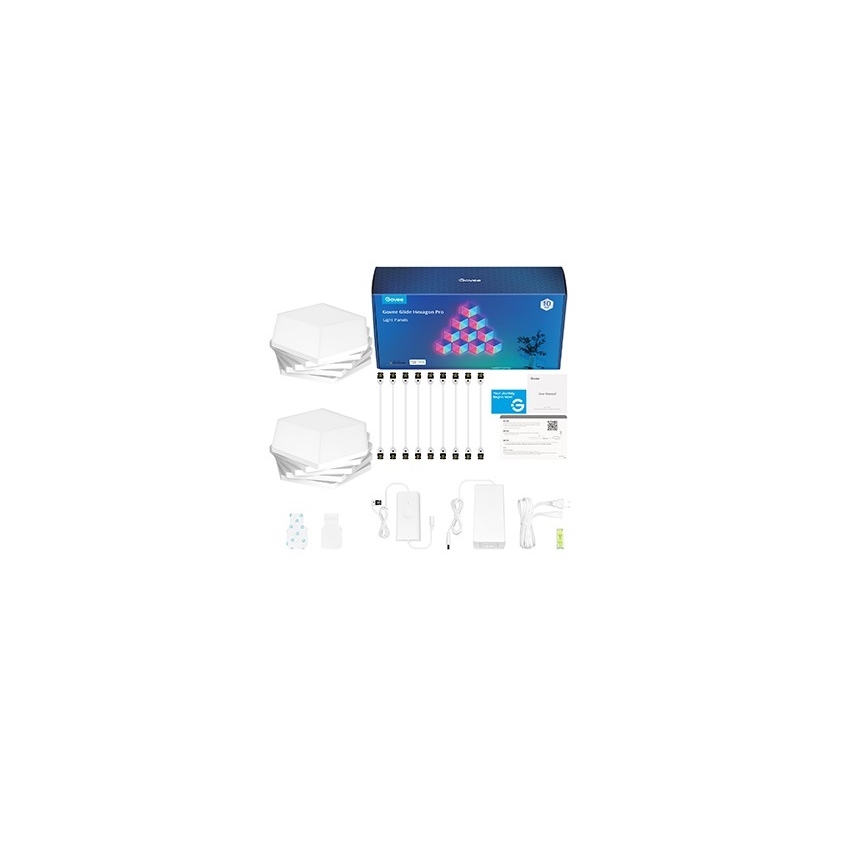 Govee - SET 10x Lampada LED Glide Hexa Pro LED Smart RGBIC Wi-Fi