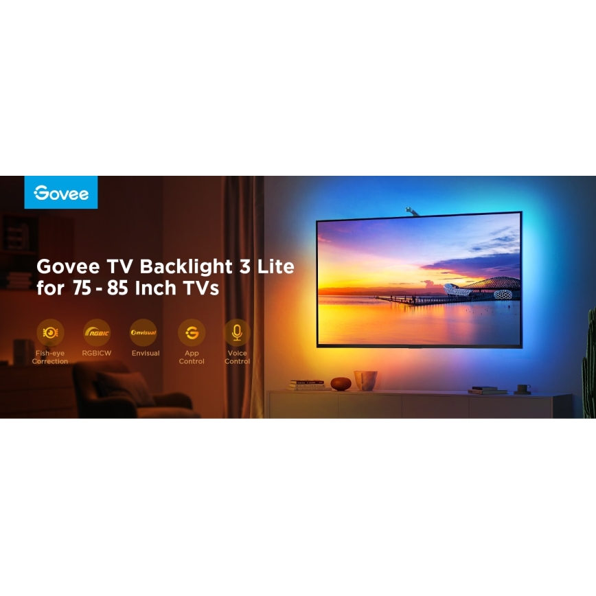 Govee - TV Backlight 3 Lite TV 75-85" SMART LED retroilluminazione RGBICW Wi-Fi IP67 + telecomando