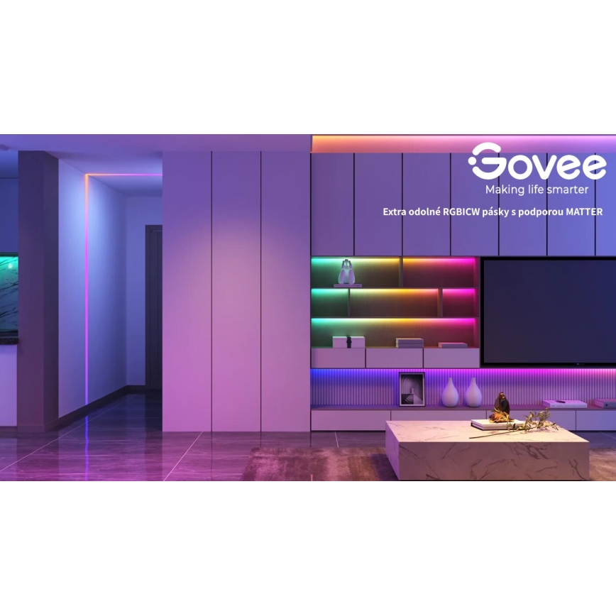 Govee - Wi-Fi RGBICW Smart PRO Striscia LED 10m MATTER - extra durevole