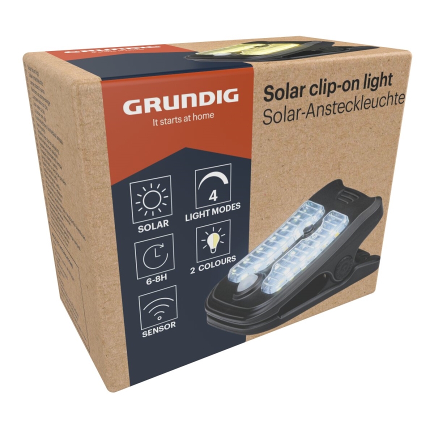 Grundig - Luce solare a LED con sensore CLIP-ON LED/4W/3,7V IP44