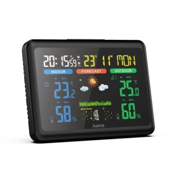 Hama - Stazione meteo con colorato VA display 2xAA nero