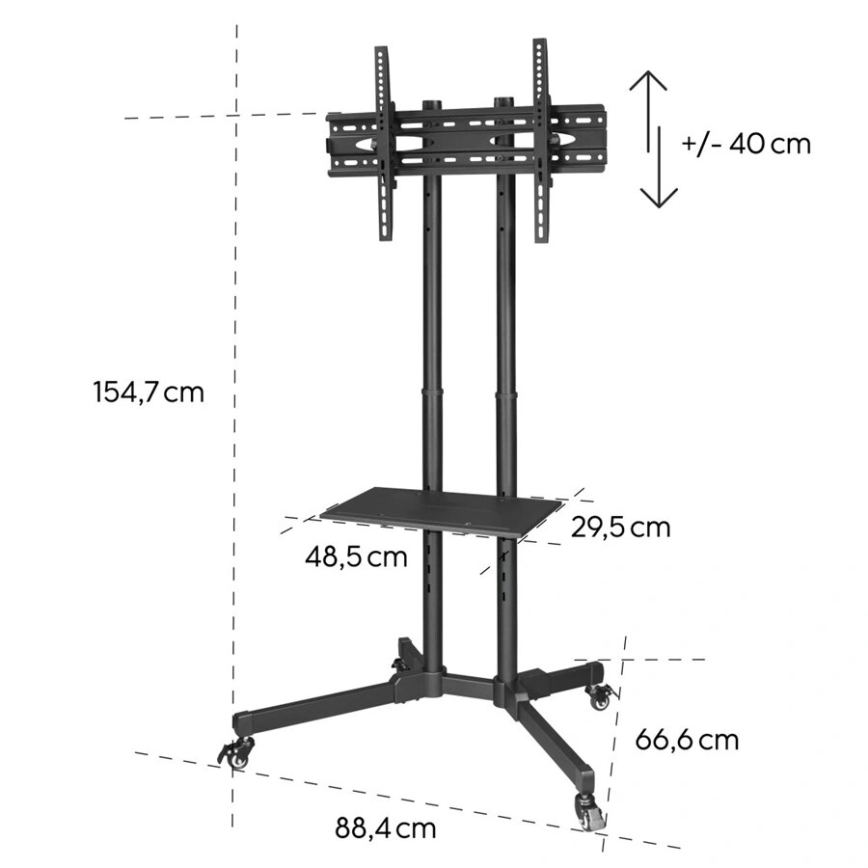 Hama - Supporto mobile da pavimento per TV 32-75" nero