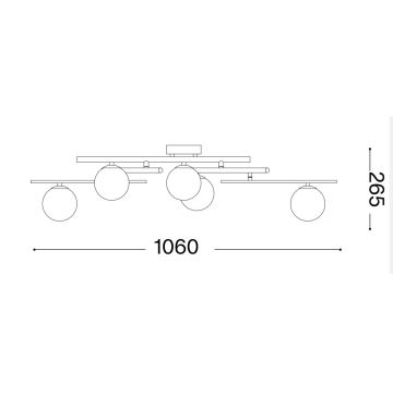 Ideal Lux - Lampadario a plafone LED ATLAS 5xG9/3W/230V nero