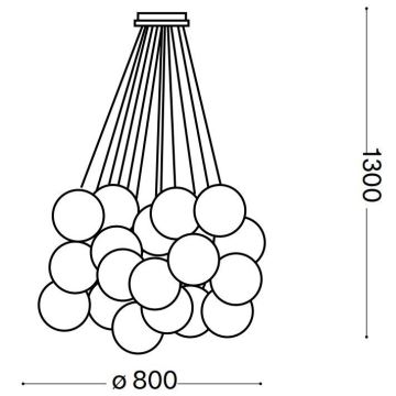 Ideal Lux - Lampadario a sospensione con filo MAPA PLUS 22xE14/40W/230V