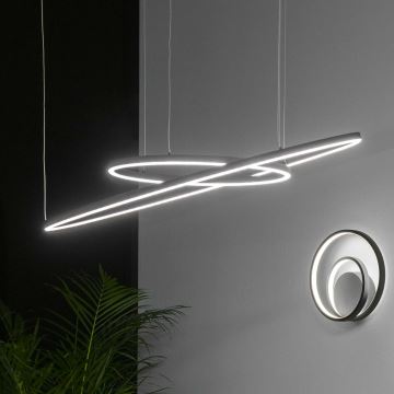 Ideal Lux - Lampadario LED a sospensione con filo ORACLE SLIM LED/55W/230V diametro 90 cm nero