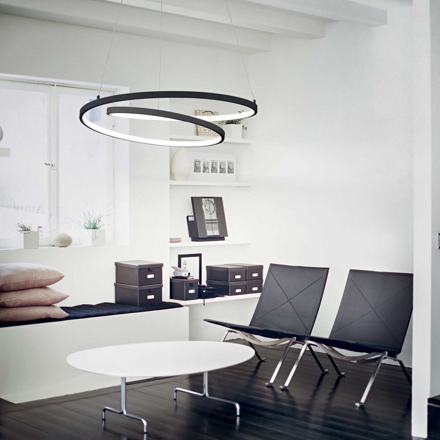 Ideal Lux - Lampadario LED a sospensione con filo OZ LED/55W/230V diametro 80 cm nero