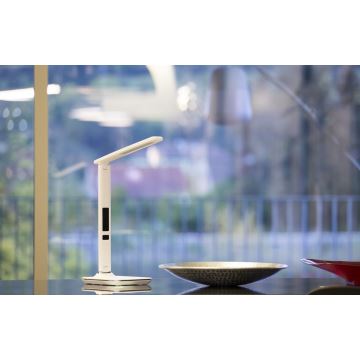 Lampada LED da tavolo con display LED/9W/230V bianco