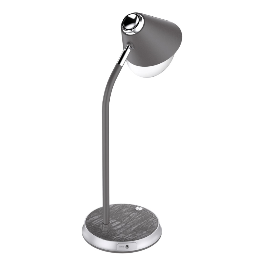 Lampada da tavolo LED dimmerabile con ricarica wireless	 FINCH LED/9W/12/230V grigio/cromo