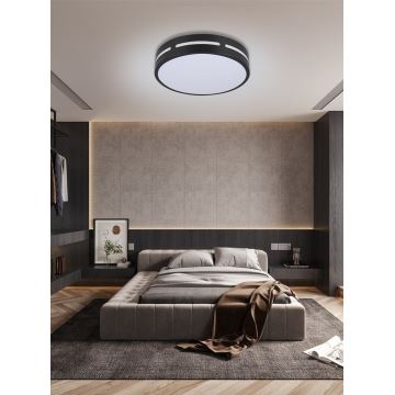 Immax NEO 07152-B30 - Plafoniera LED dimmerabile NEO LITE PERFECTO LED/24W/230V Wi-Fi Tuya nero + telecomando