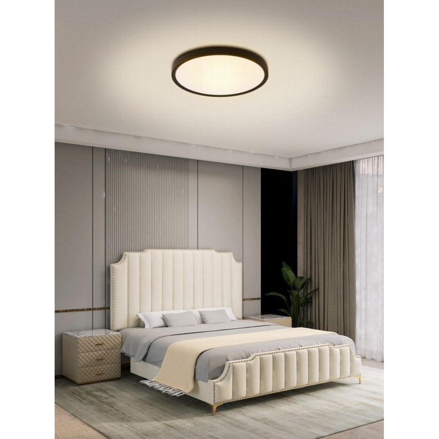 Immax NEO 07166-B40 - LED RGB+CCT Plafoniera con dimmer NEO LITE TUDO LED/50W/230V Wi-Fi Tuya nero + telecomando