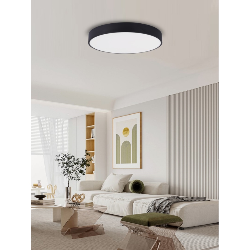 Immax NEO 07203L-Plafoniera LED dimmerabile RONDATE 65W/230V 3000-6000K Tuya nero + telecomando