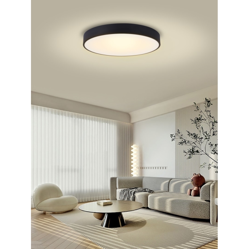 Immax NEO 07203L-Plafoniera LED dimmerabile RONDATE 65W/230V 3000-6000K Tuya nero + telecomando