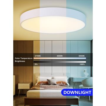 Immax NEO 07207L-Plafoniera LED dimmerabile RONDATE 65W/230V 3000-6000K Tuya bianco + telecomando