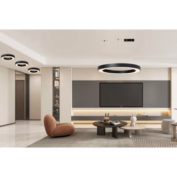 Immax NEO 07211L - Lampadario a sospensione con filo LED dimmerabile PASTEL LED/68W/230V 2700-6500K Tuya nero + telecomando