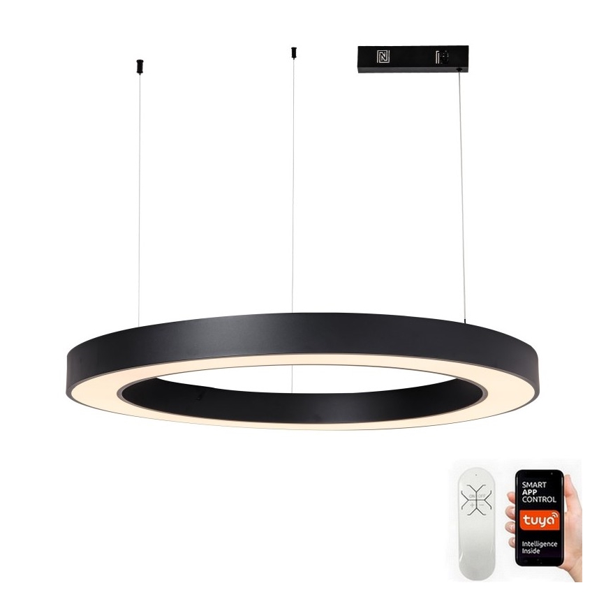 Immax NEO 07211L - Lampadario a sospensione con filo LED dimmerabile PASTEL LED/68W/230V 2700-6500K Tuya nero + telecomando