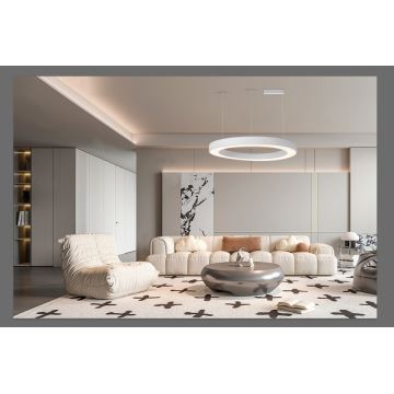 Immax NEO 07214L - Lampadario a sospensione con filo LED dimmerabile PASTEL LED/68W/230V 2700-6500K bianco 95 cm Tuya + telecomando