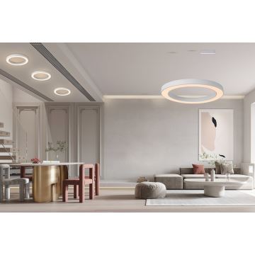 Immax NEO 07214L - Lampadario a sospensione con filo LED dimmerabile PASTEL LED/68W/230V 2700-6500K bianco 95 cm Tuya + telecomando