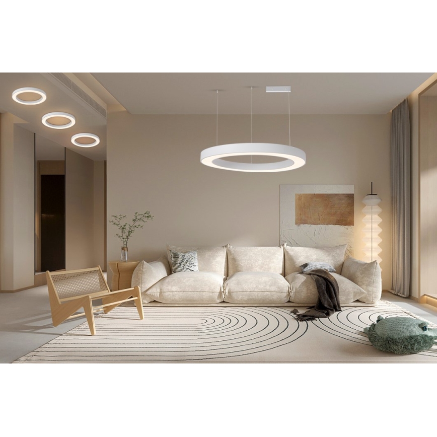 Immax NEO 07214L - Lampadario a sospensione con filo LED dimmerabile PASTEL LED/68W/230V 2700-6500K bianco 95 cm Tuya + telecomando