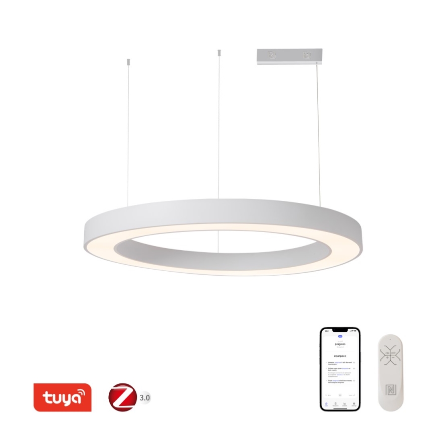 Immax NEO 07214L - Lampadario a sospensione con filo LED dimmerabile PASTEL LED/68W/230V 2700-6500K bianco 95 cm Tuya + telecomando