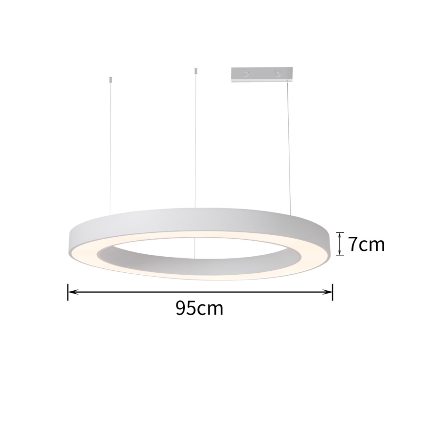 Immax NEO 07214L - Lampadario a sospensione con filo LED dimmerabile PASTEL LED/68W/230V 2700-6500K bianco 95 cm Tuya + telecomando