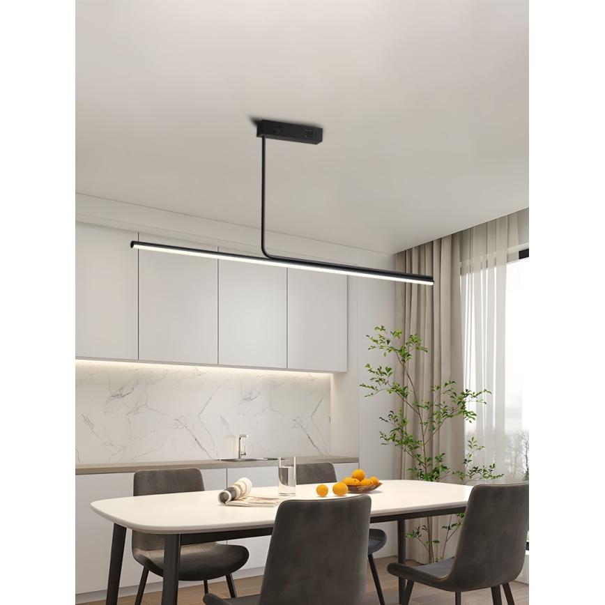 Immax NEO 07235L - Lampadario a sospensione con supporto rigido LED dimmerabile NEO LITE ASTA LED/28W/230V Wi-Fi Tuya 2700-6500K + telecomando