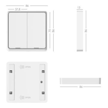 Immax NEO 07507L - Interruttore 2-bottoni SMART 1xCR2430 Zigbee 3.0 Tuya