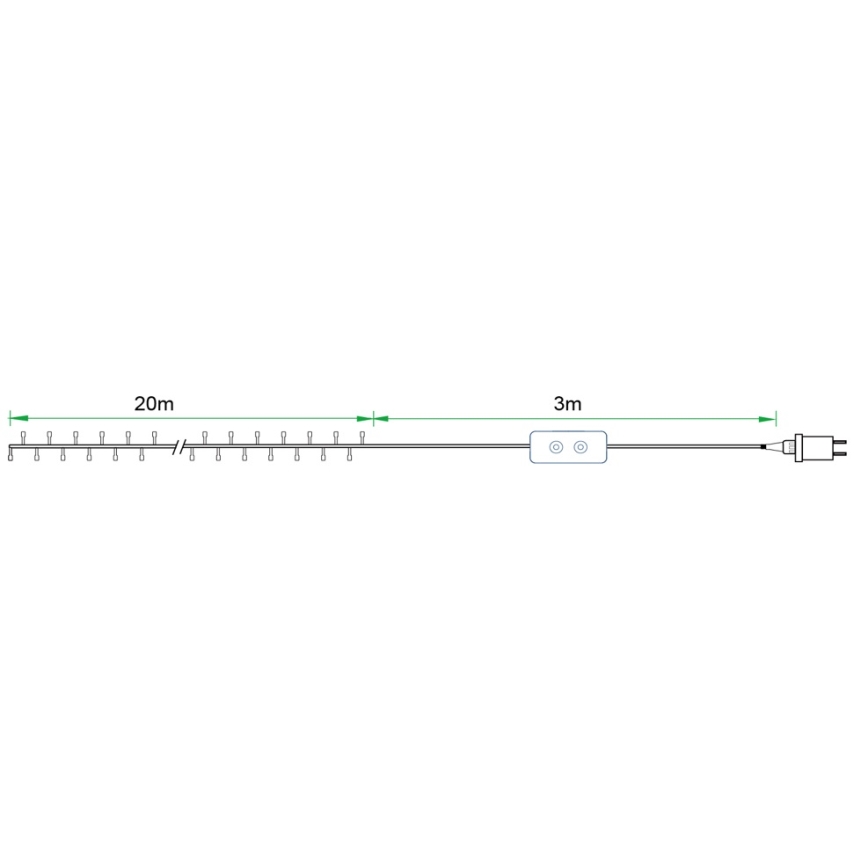 Immax NEO 07749L - Catena LED dimmerabile per esterni NEO LITE 200xLED/8 funzioni 23m 2700-6500K IP44 Wi-Fi Tuya