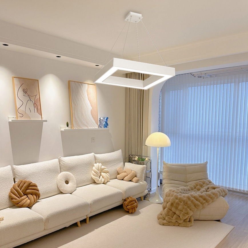 Immax NEO - Lampadario LED a sospensione con filo dimmerabile CANTO LED/60W/230V 80x80 cm + Telecomando  Tuya