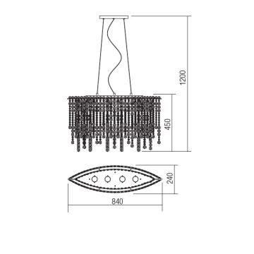 Incanti ITV POV4 10 60 - Lampadario di cristallo a sospensione TREVI 4xGU10/50W/230V