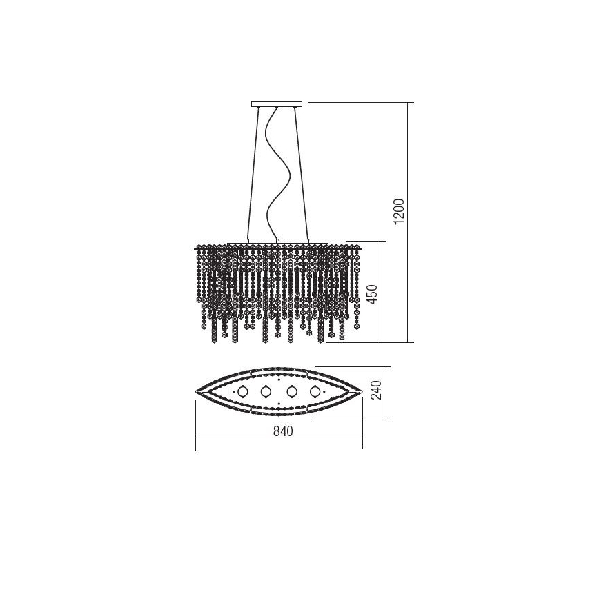 Incanti ITV POV4 10 60 - Lampadario di cristallo a sospensione TREVI 4xGU10/50W/230V