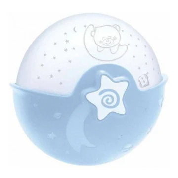 Infantino - Lampada per bambini piccola con proiettore 3xAA blu