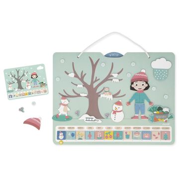 Janod - Calendario magnetico per bambini stagioni inglese