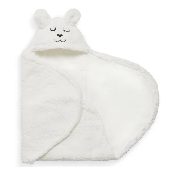 Jollein - Coperta Swaddle in pile Bunny 100x105 cm Bianco sporco