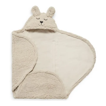 Jollein - Coperta Swaddle in pile Coniglietto 100x105 cm Torrone