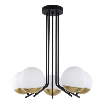 Jupiter 1720 - Lampadario a sospensione SANTA 5xE14/40W/230V ottone