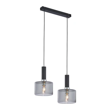 Jupiter 1859 - VA2 - Lampadario a sospensione con filo VANES 2xE27/60W/230V argento/nero